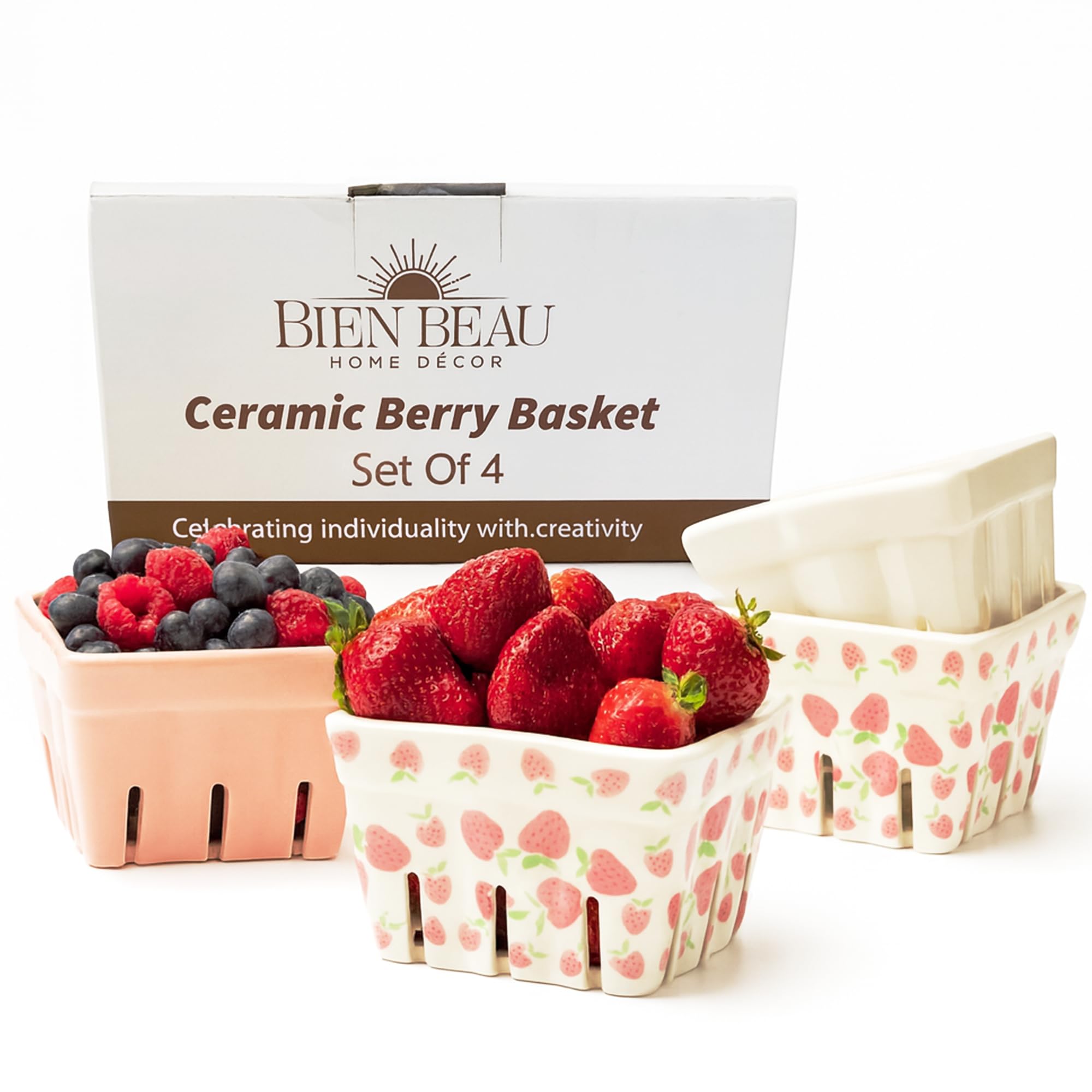 Amazon.com: Ceramic Berry Basket, Farmhouse Colander, Strawberry